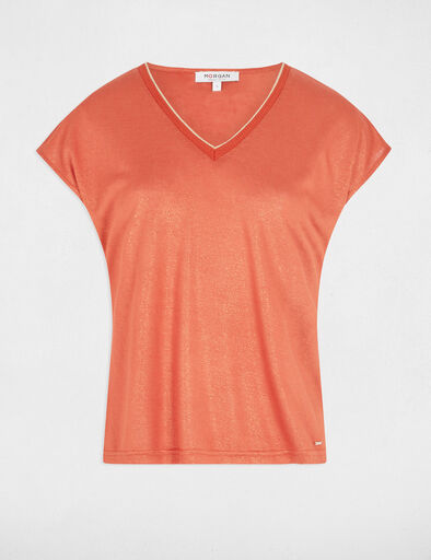 t shirt manches courtes orange fonce femme T-shirt manches courtes orange foncé femme