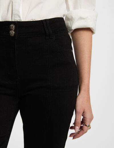 Bootcut-Jeans mit Schlitzen schwarz damen