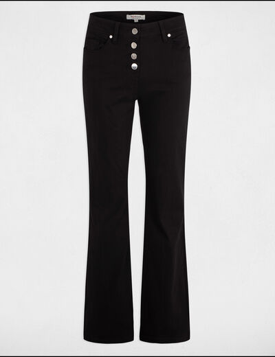 Bootcut-Hose mit Knopfverschluss schwarz damen