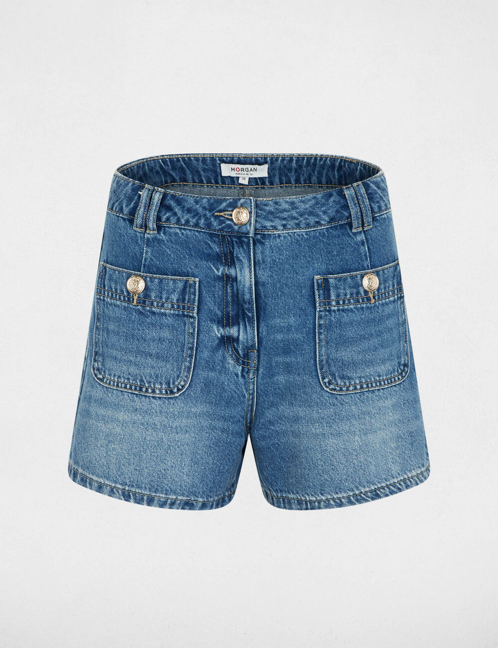 Short slim en jean denim stone femme
