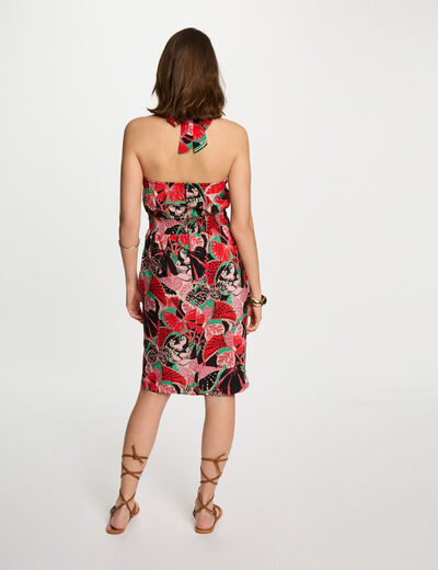 Figurbetontes Kleid mit Muster mehrfarbig damen
