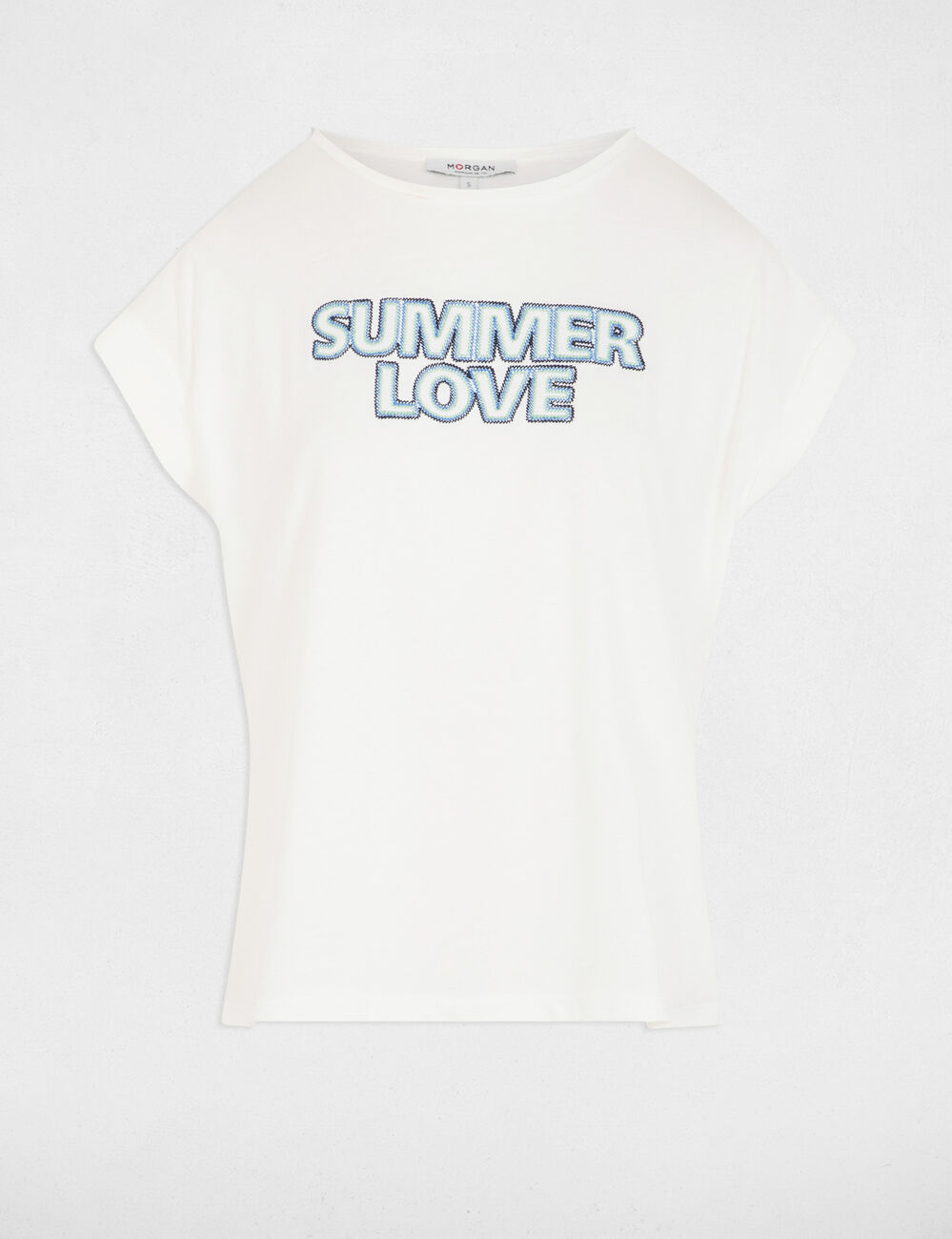 T-shirt à inscription blanc femme