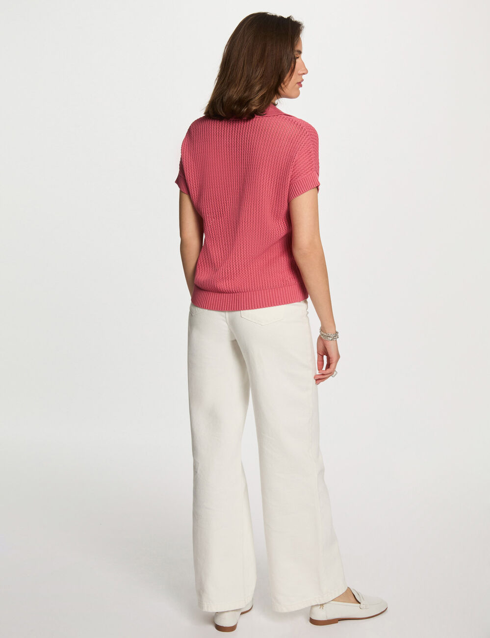 Rollkragenpullover mit Reißverschluss altrosa damen