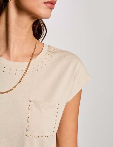 t shirt manches courtes beige femme T-shirt manches courtes beige femme