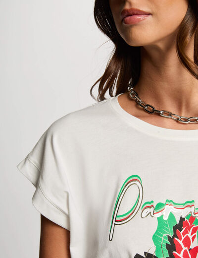 T-shirt mit Aufdruck weiss damen