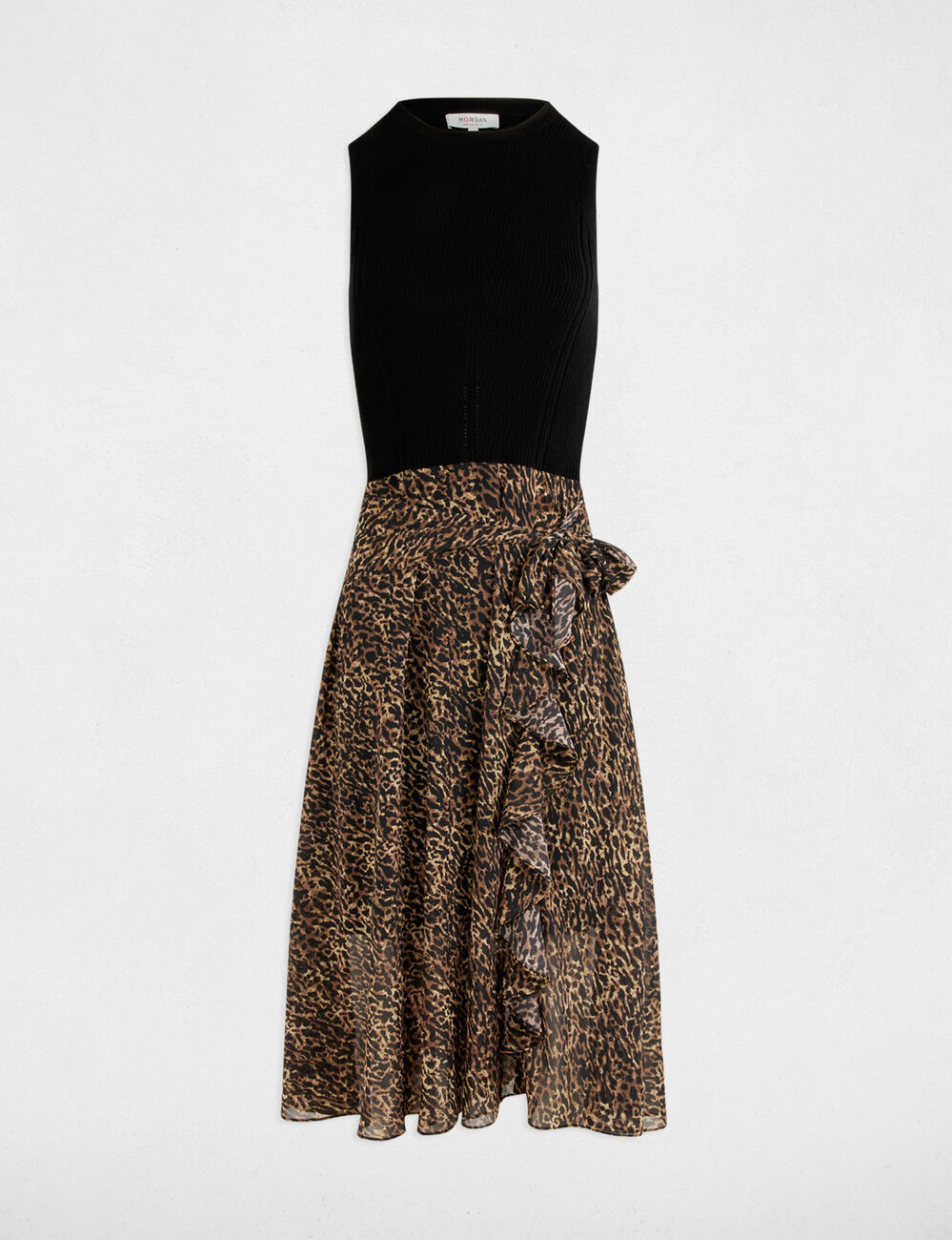 Robe évasée imprimée multicolore femme