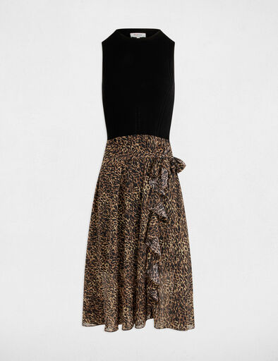 Robe évasée imprimée multicolore femme