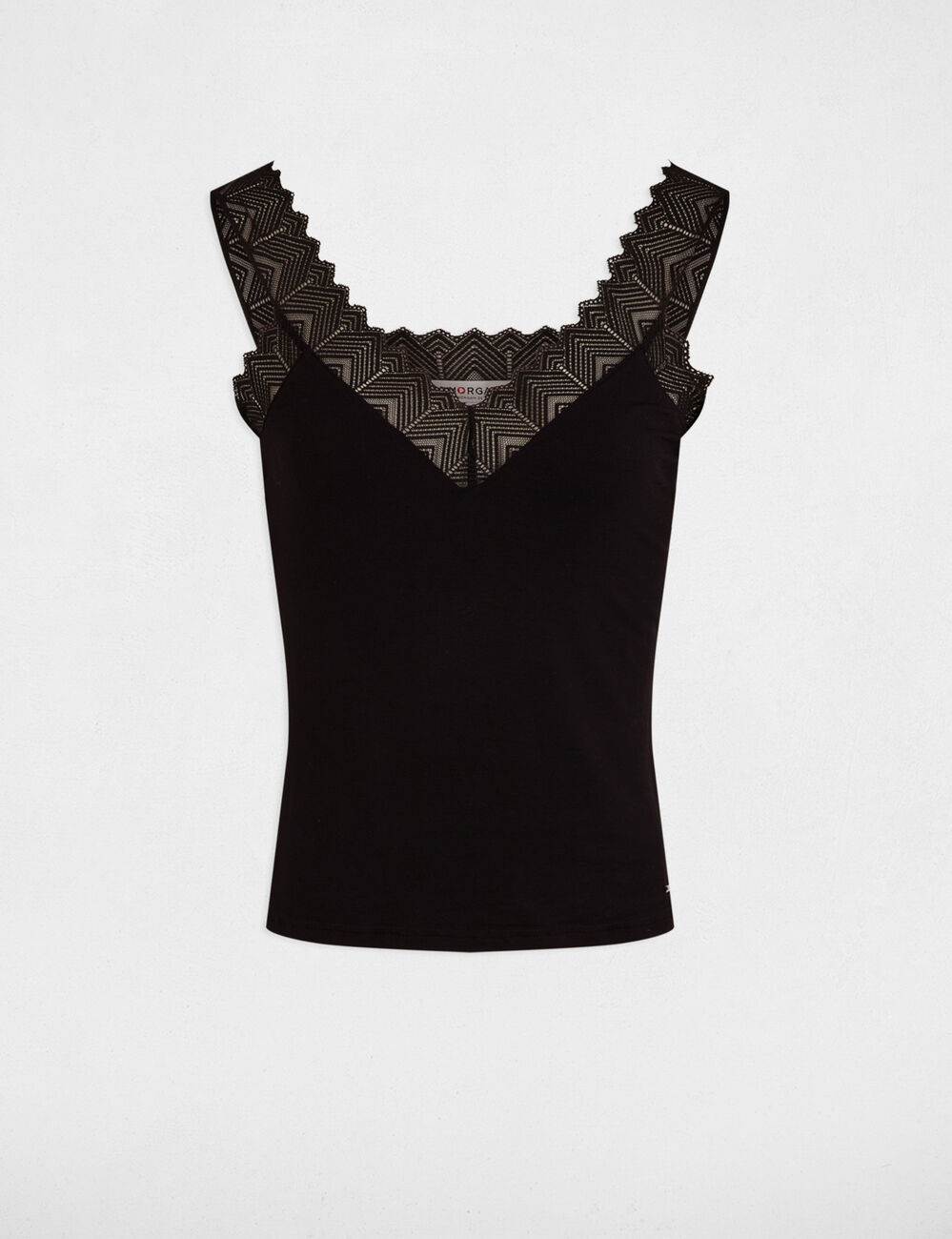Débardeur à dentelle noir femme