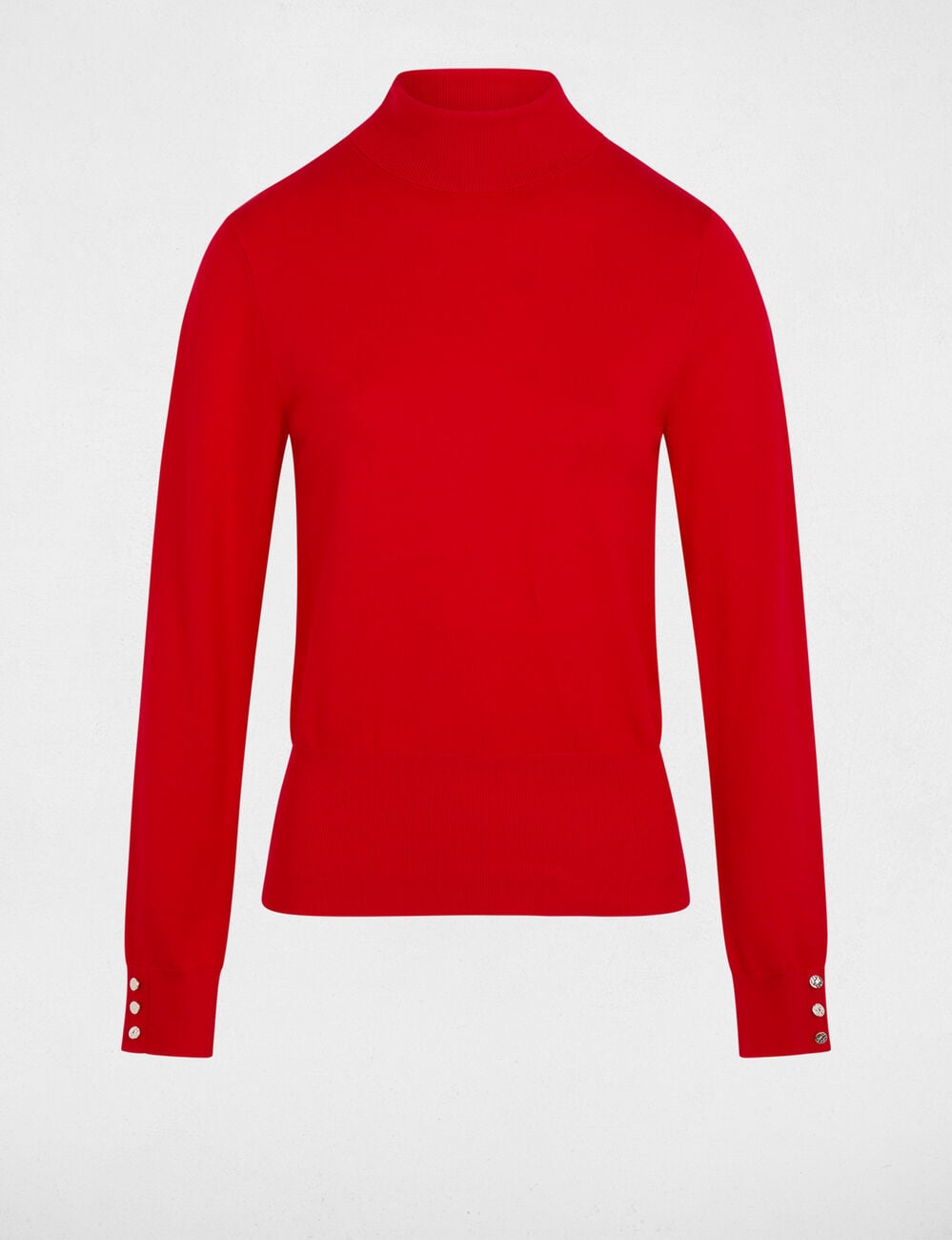 Pull col roul&eacute; rouge femme