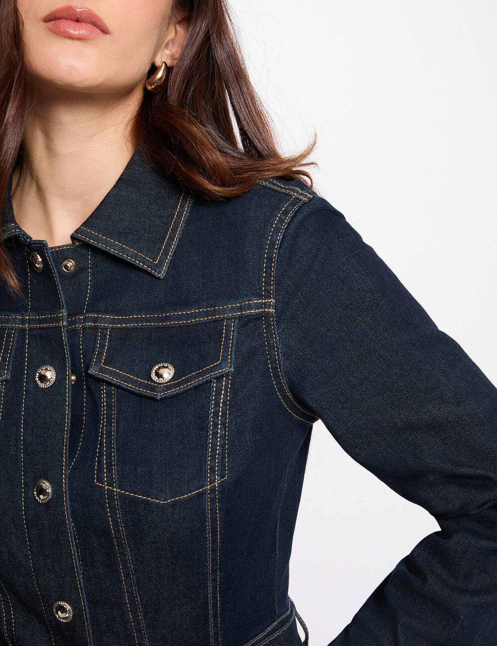 Weite Jeans-Overall rohes denim damen