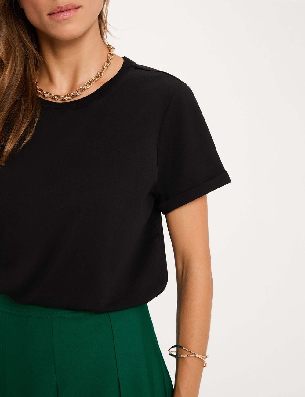 T-shirt manches courtes noir femme