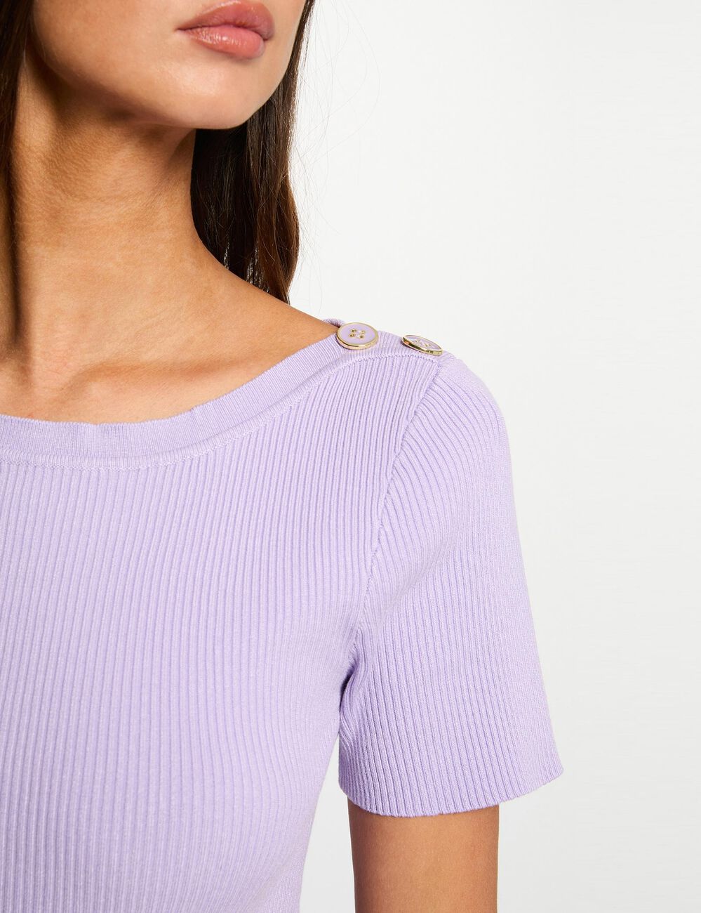Pullover mit U-Boot-Ausschnitt mauve damen