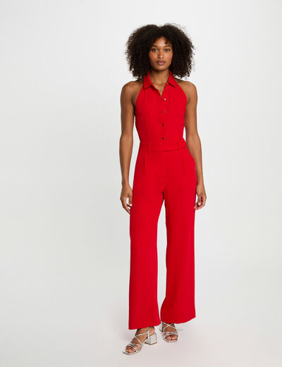 Langer Jumpsuit rot damen
