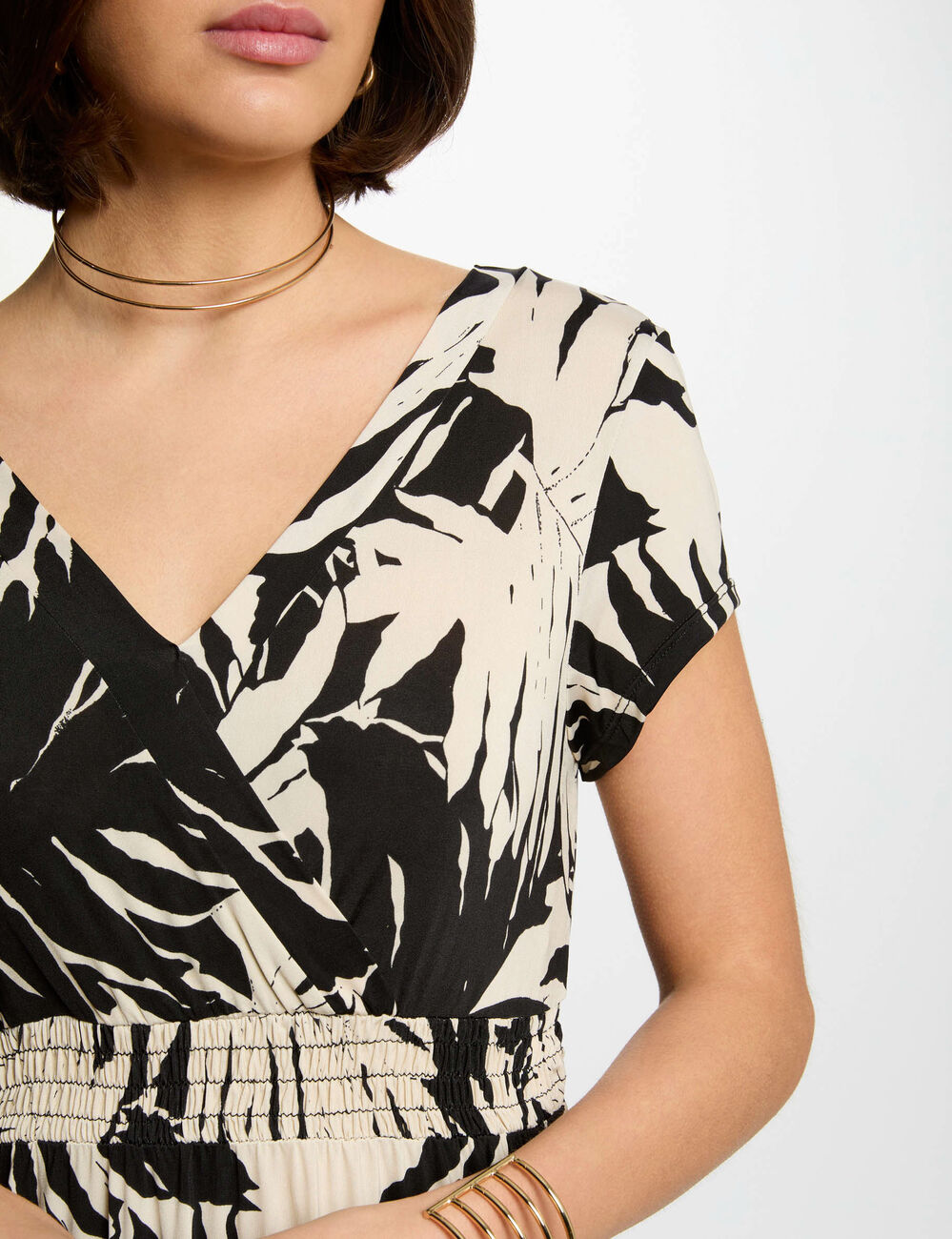 Langes, gerades Kleid mit Muster mehrfarbig damen
