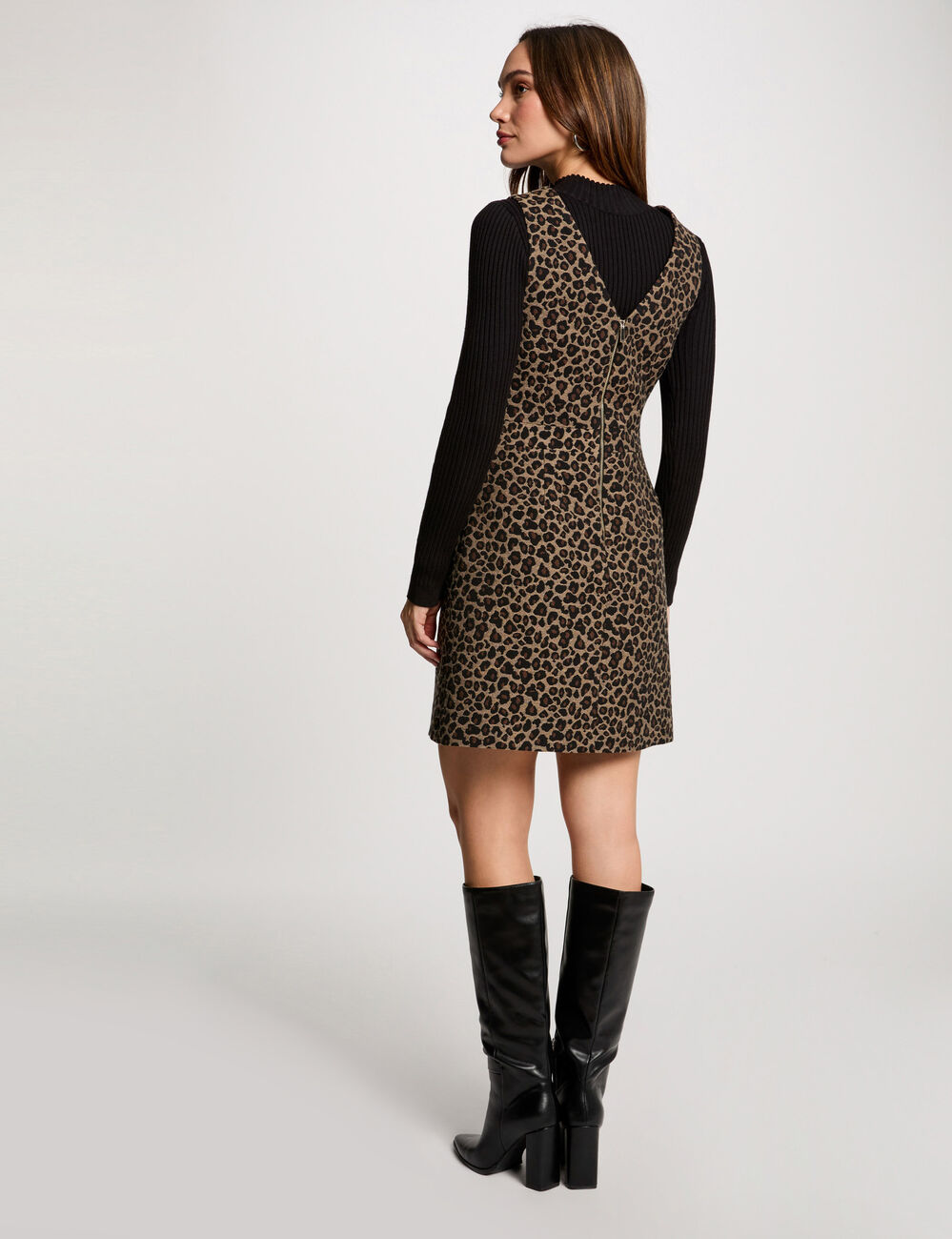 Kurzes, trapezförmiges Kleid mit Print mehrfarbig damen