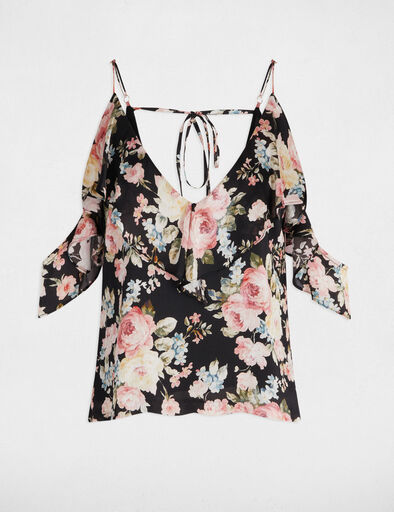 Top mit Print und Volants mehrfarbig damen