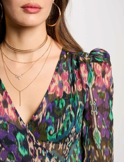 Bluse mit langen Ärmeln mehrfarbig damen