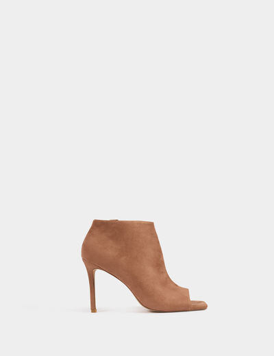 Sandales à talons demi-ouvertes marron femme