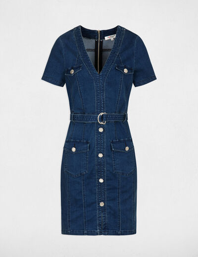 Robe courte ajustée en jean jean stone femme