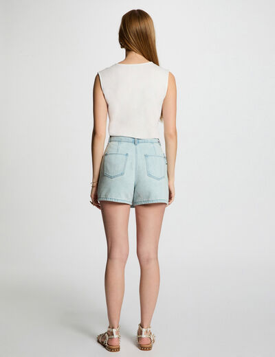Ärmelloses T-shirt weiss damen