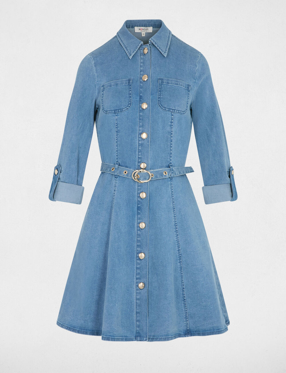 Kurzes, figurbetontes kleid stone denim damen