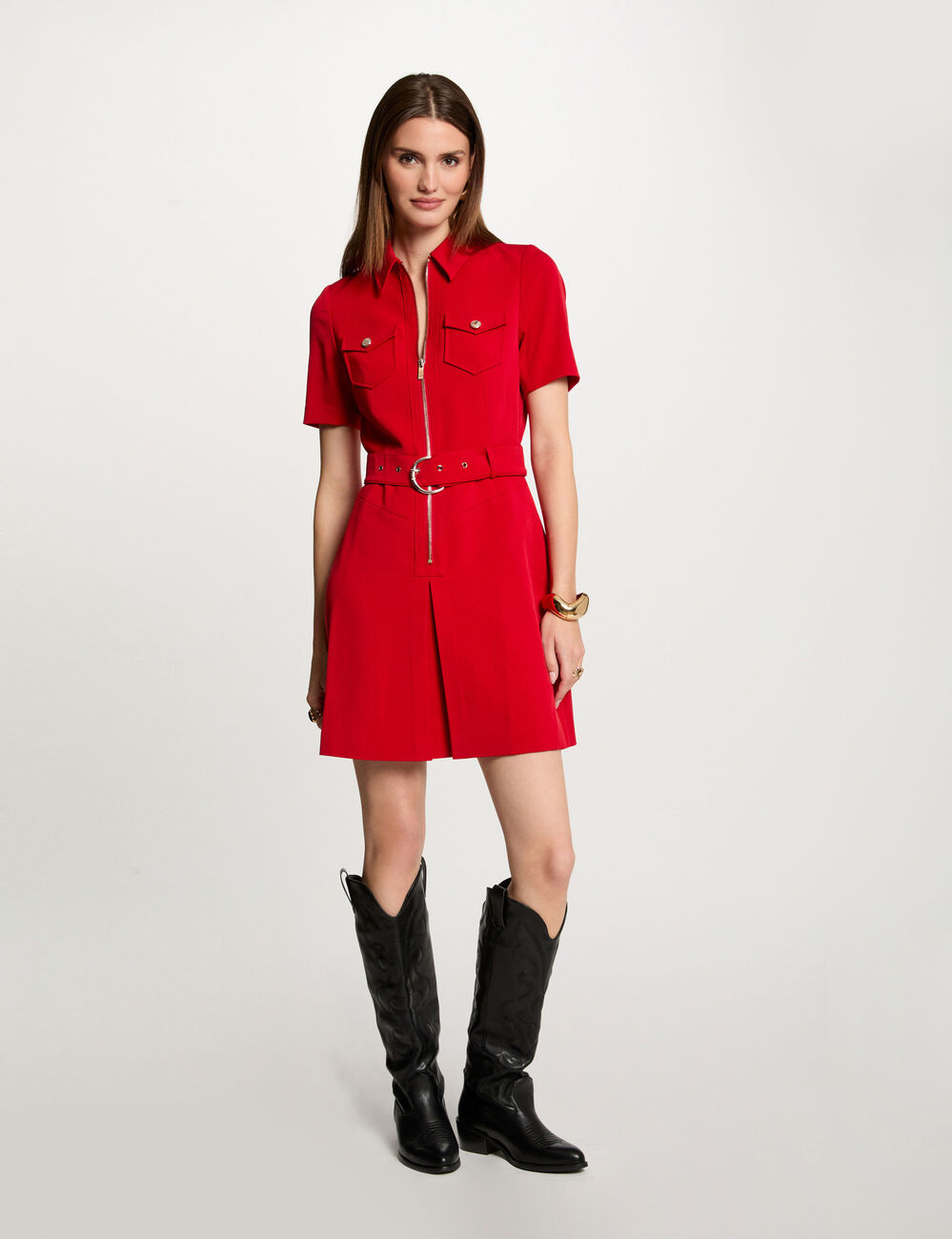Kurzes, eng anliegendes Kleid rot damen