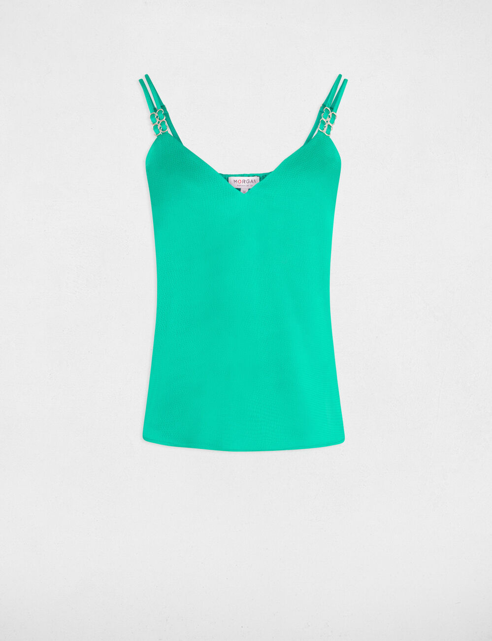 Satin-Top mit Trägern grün damen
