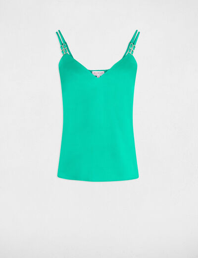 Satin-Top mit Trägern grün damen