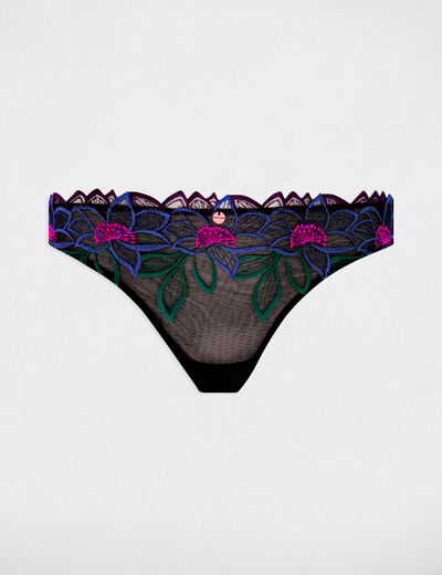 Spitzen-Tanga schwarz damen