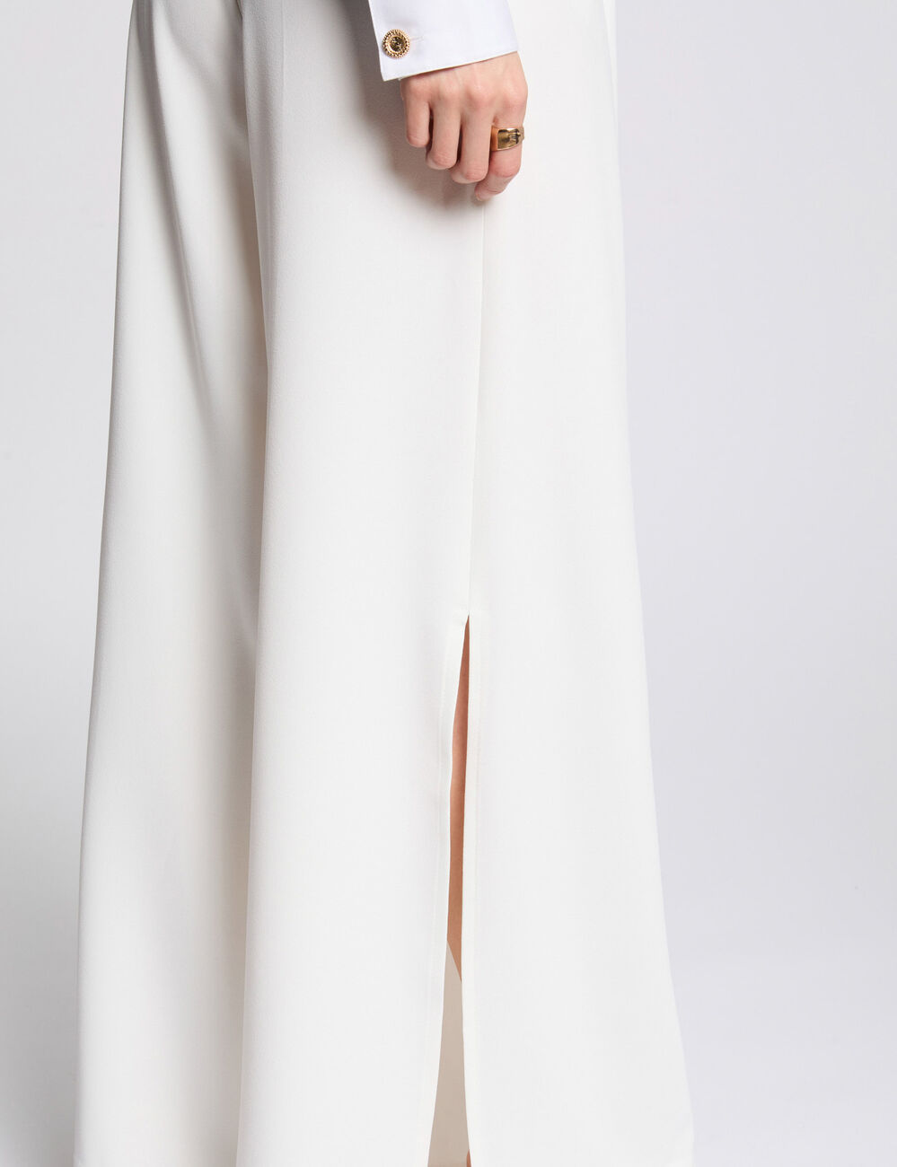 Pantalon large fluide blanc femme