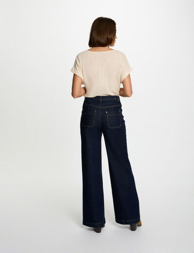 Kurzärmliges T-Shirt creme damen