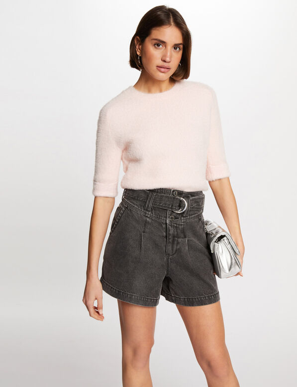 Kurzarm-Pullover rosa damen