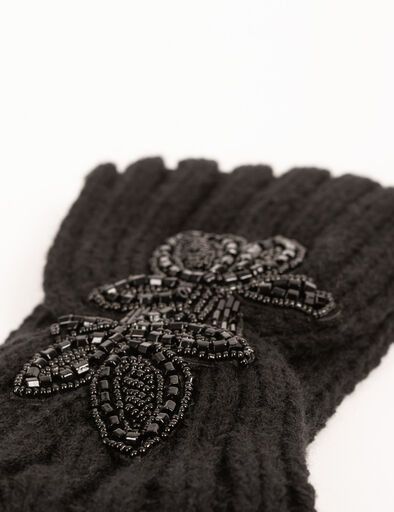 bandeau avec detail en perles noir femme schwarz damen