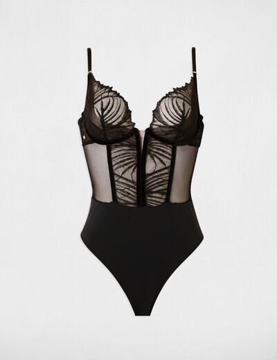 Body col coeur noir femme