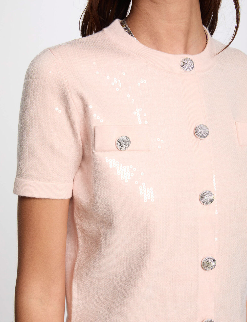 Cardigan mit Rundhalsausschnitt hellrosa damen