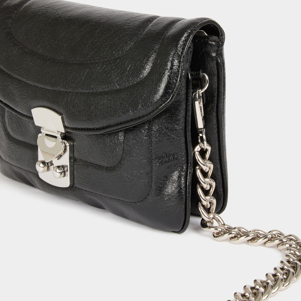 Tasche mit Kettengriff schwarz damen