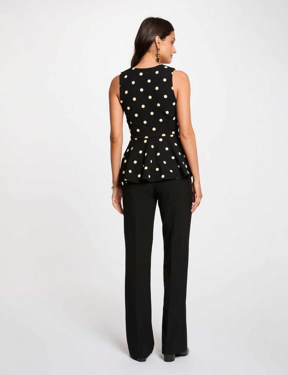 Tailliertes V-Ausschnitt-Top weiss damen