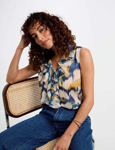 Blouse sans manches multicolore femme