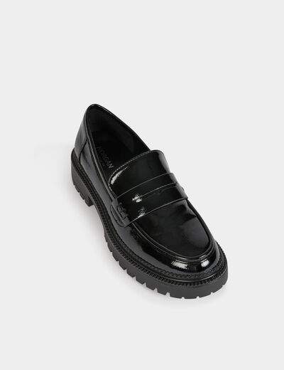 Mocassins vernis noir femme