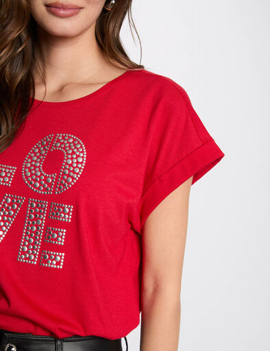 t shirt mit aufdruck rot damen T-Shirt mit Aufdruck rot damen