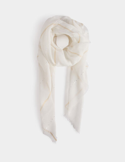 Foulard avec sequins blanc femme
