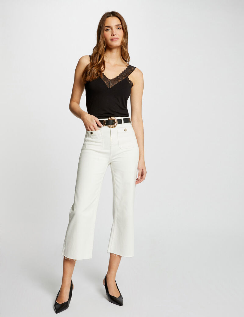 Tanktop mit Spitze schwarz damen