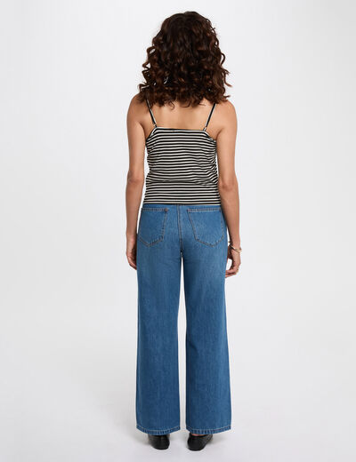 Cropped V-Ausschnitt Top schwarz damen