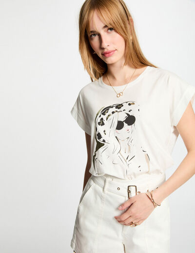 T-shirt mit Aufschrift weiss damen
