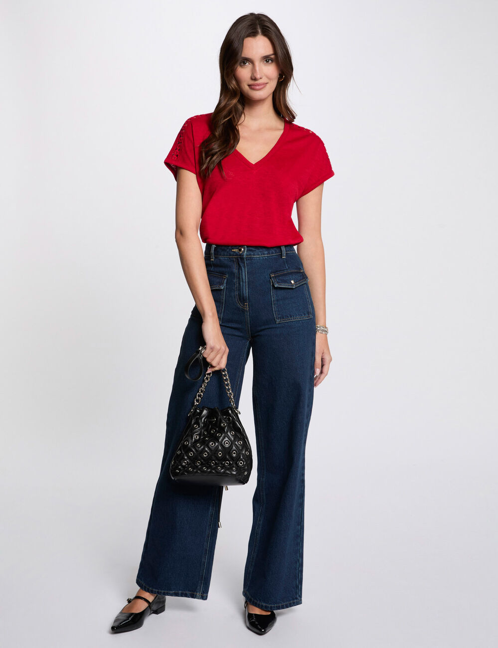 T-shirt manches courtes rouge femme