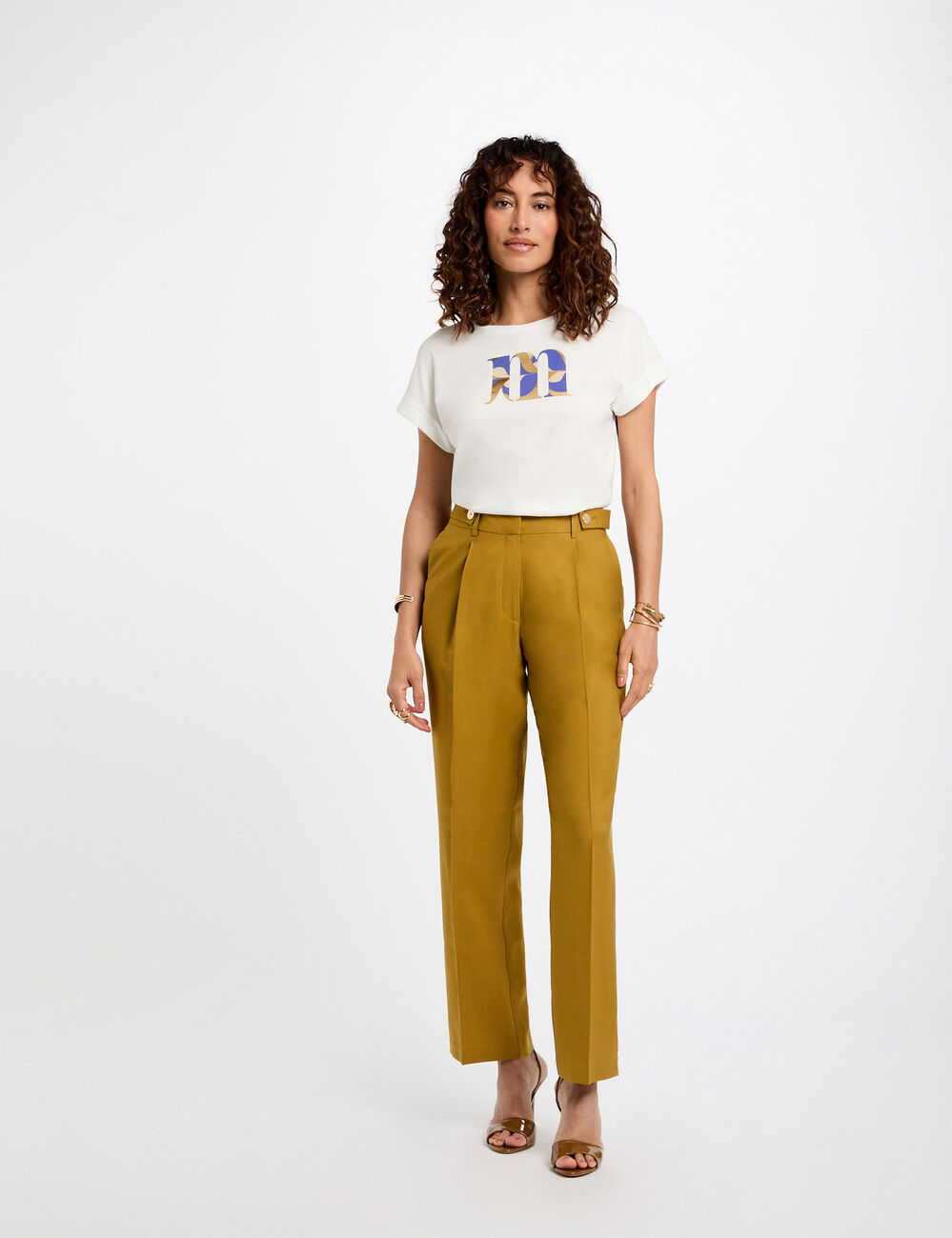 T-shirt mit Schriftzug weiss damen