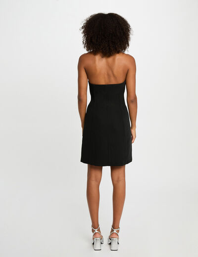 Kurzes Wickelkleid schwarz damen