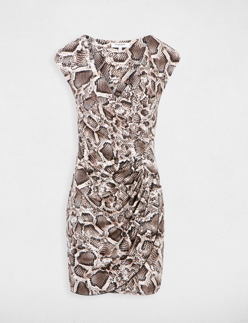 Robe ajustée imprimé python multico femme