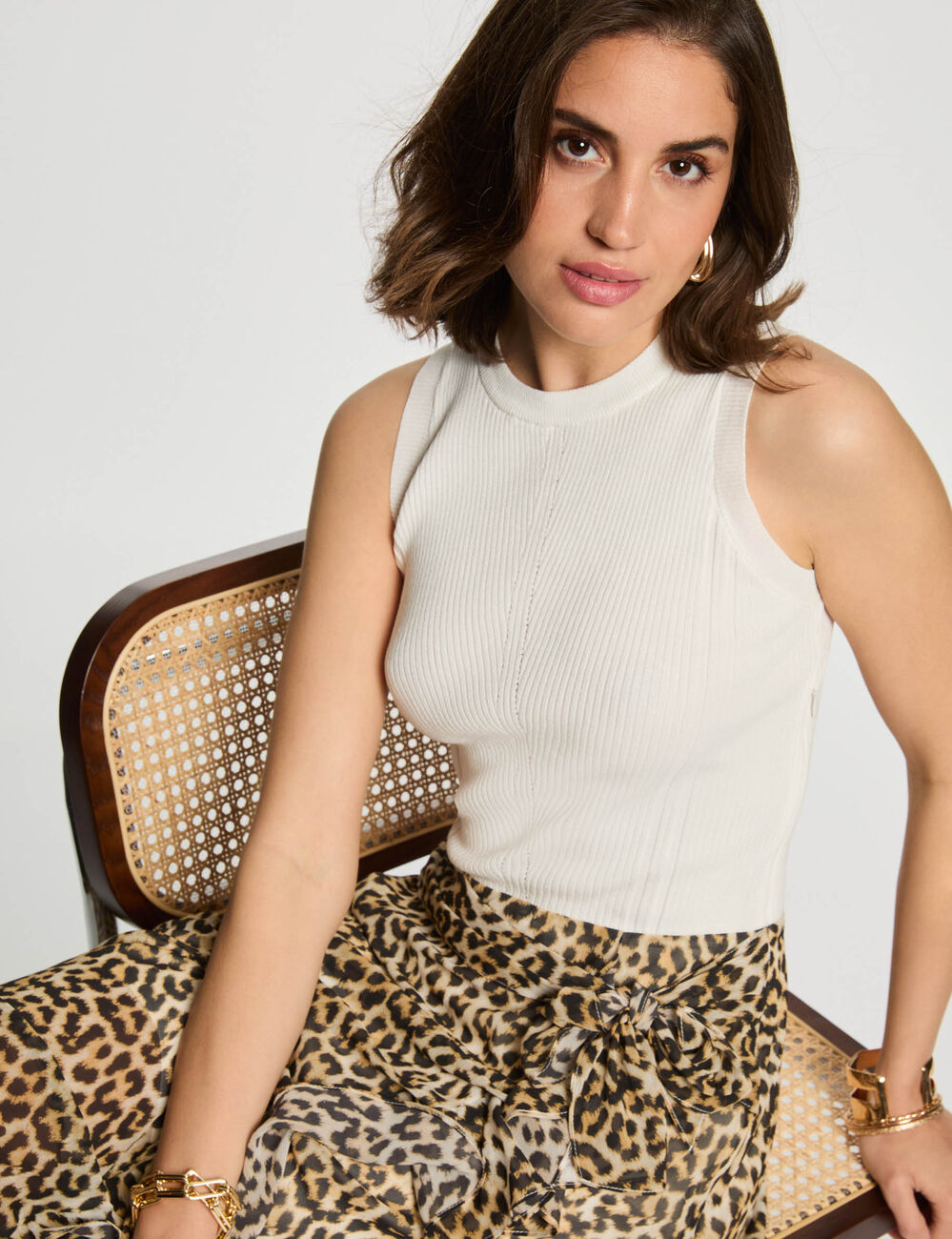 Ausgestelltes Kleid mit Muster mehrfarbig damen