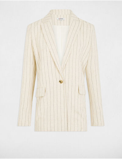 Gestreifter Blazer beige damen